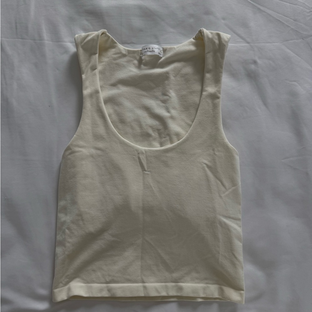 Altar'd State Cream Ribbed Tank Top